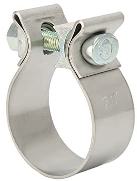 Tbest Universal Exhaust Clamp, Silver, 2 inches, 55mm, Stainless Steel + Carbon Steel, Simple Style