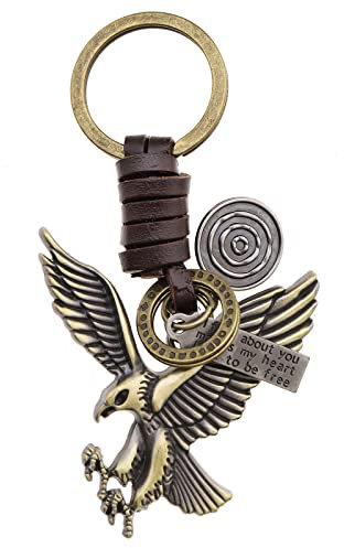 Create idea Vintage Adler Schlüsselanhänger Leder Schlüsselanhänger aus Legierung Schlüsselanhänger für Männer Herren Dame Dekorative Accessoires