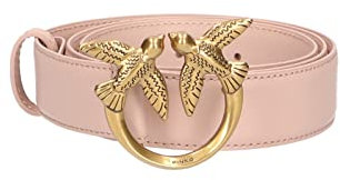 Pinko Love Berry H3 Belt Vitello Set, Cintura Donna, O81q_cipria-antique Gold, M
