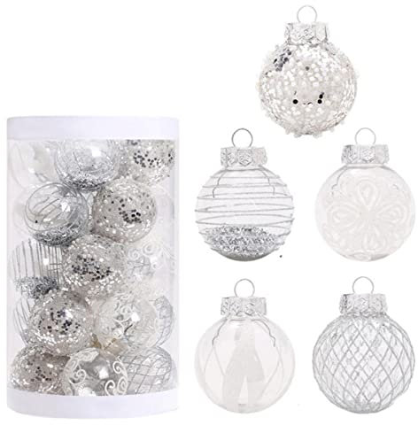 25 stücke 6 cm Weihnachtsbaumkugeln Weihnachten Hängende Baumanhänger Rote Kugel Weihnachtsschmuck Set Neujahr Home Party Decor Kindergeschenke-02,6 cm