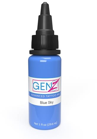 INTENZE Tattoo Farbe blau 30ml -Blue Sky- Das Original:Farbecht&absolut steril -Tattoo Tinte vegan-Tattoo Ink für lebendiges permanent Tattoo,Stick&Poke-Tattoofarbe mit perfekter Konsistenz