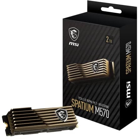 MSI SPATIUM M570 PCIe 5.0 NVMe M.2 2TB HS - 10.000 MB/s lesen, 10.000 MB/s schreiben, interne SSD mit Kühlkörper