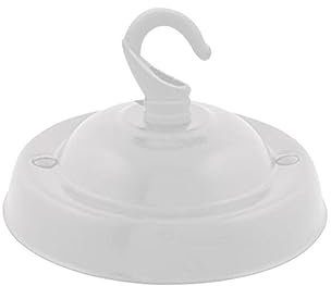 LEDSone Ceiling Rose Hook Plate Vintage White Metal 10.5 cm Antique Single Out Side Fitting with Accessories for Chandliers Pendant Lights Wall Lamps Hanging Lights Planters Decorations