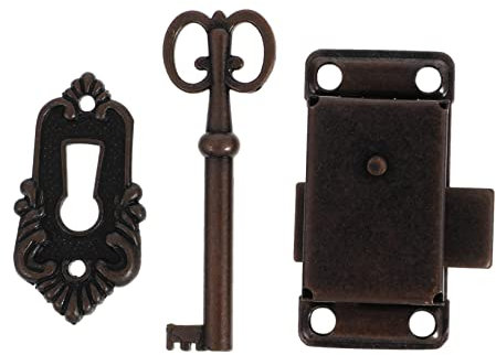 DOITOOL 2 Ensembles Serrure Antique Serrure De Cabinet Serrures Pour Armoire Vintage Serrure De Porte D'armoire Serrure De Tiroir Serrure En Alliage De Zinc Ancien
