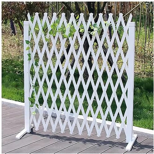 GONCBKVN Erweiterbarer Massivholz-Gartenzaun, Verstellbarer Holzzaun Pflanzenschutz, Freistehende Trennwand Dekorativ für den Innenhof-Balkon im Freien (Color : White, Size : 120x160cm)