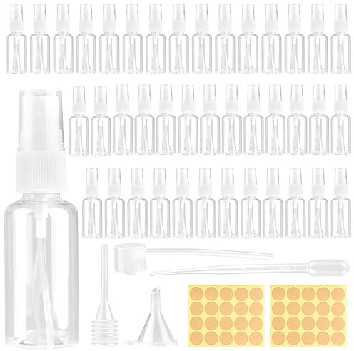 40 Stück Kleine Sprühflaschen zum Befüllen 30ml Plastik Leere Sprühflasche Parfümzerstäuber Nachfüllbar Transparente Sprühflasche Leer Spray Bottle Sprayflasche für Körperpflege Flüssigkeit Kosmetik