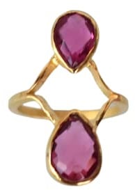Veracity Jewelry Pink Tourmaline Rings For Women Girls - 18k Gold Plated Rings - October Birthstone Tourmaline Handmade Jewellery - Gift For Her Birthday Anniversary Wife Mom Girlfriend Sister