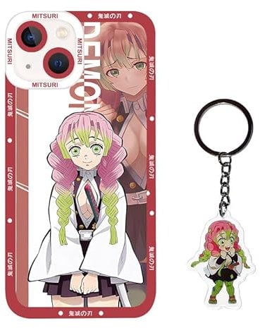 ALcoRy Anime Phone Case Compatible with iPhone 7/8/SE 2nd/SE 3rd, Cute Mitsuri Cartoon Case with Kawaii Keychain,Soft TPU Protective Cover for Girls Boys Kids (7,Mit)