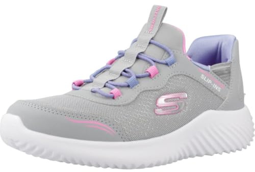 Skechers Mädchen Bounder Simple Cute Slip-InTurnschuhe, Gray Synthetic/Trim, 30 EU