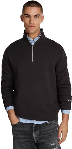 Tommy Jeans Herren Pullover mit Reißverschluss Regular Fit Half Zip Mock-Kragen