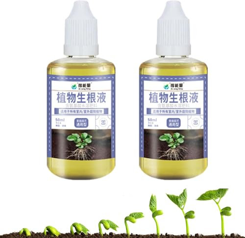 Wurzelverstärker für Pflanzen - Leistungsstarke Wurzelwachstumshormone für Stecklinge | 50 ml organischer flüssiger Baumwurzelstimulator für Transplantationen, Wurzelwachstum, Baum, Gemüse (50ML*2)