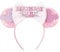 RAZKO Minnie Ears Headband, Black Castle Ears Headband Mouse ears Headband for Women Girls Hair Accessories(Birthday Girl-Pink M)