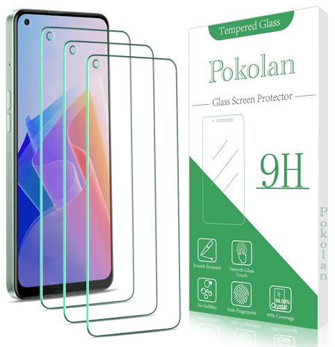 Pokolan Lot de 3 Verre Trempé pour OPPO Reno 8 5G, Reno 8 lite 5G | Film Protection écran Anti Empreinte, Anti Rayures, Sans Bulles, Dureté 9H, HD Vitre Protecteur