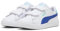 PUMA Smash 3.0 L V PS, Scarpe da Ginnastica, White-Vivid Blue-Aquatic, 34 EU