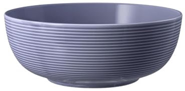 Seltmann Weiden Beat Color Glaze Foodbowl | 20 cm | Schale für Desserts, Suppen und Salate | Rillen-Relief | Porzellan | Fliederblau