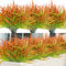 ASTNIC 8 Stück Künstliche Pflanzen Outdoor 40cm Kunstpflanze Gras Wetterfeste wie Echt, Kunstplastikpflanzen Sträucher für Frühjahr Zuhause Fenster Garten Terrasse Weg Veranda Dekoration (Orange)