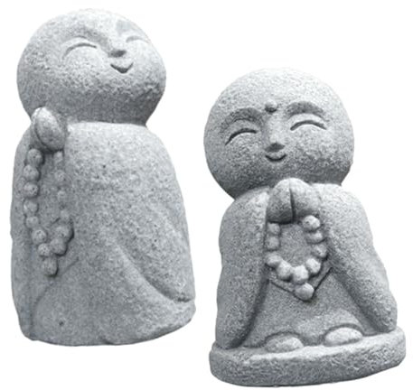 CIYODO 2 Stück Miniatur Mönchs Statue Buddha Figur Für Aquarium Und Wohnraum Dekor Detailreiche Unterwasser Dekoration Langlebige Meditative Buddha Skulptur