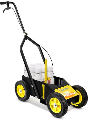GADFISH Heavy Duty Striping Line Marking Machine, Compatible with Inverted Marking Spray Paint, Parking Lot Striping Machine for Fast and Accurate Marking, Line Striper - Black