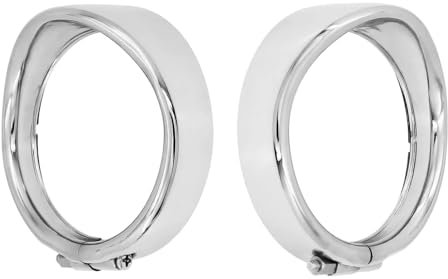 ByoBLu 2 Stück Blinker-Zierringe im Motorrad-Chrom-Visier-Stil mit Gummiringen, kompatibel mit Harley Softail Touring Road King Electra Glide FL