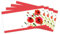 10 Umschläge, elegante Briefumschläge mit rotem Mohnblumendesign, Feldmohn, Mohnblume. Ideal für Einladungen, Dankeskarten, Korrespondenz, persönliche Briefe DIN lang (22 x 11 cm) selbstklebend