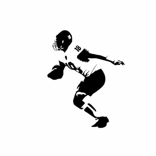 JIFENLI Autoaufkleber 12,2 cm * 15,4 cm American Football Spieler Sport Helm Auto Aufkleber Sicherheit Vinyl Aufkleber Schwarz/Silber