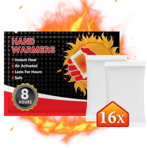 Flintronic 16 Paar Handwärmer, Wärmepads Hand, Taschenwärmer für 12h warme Hände, Fingerwärmer durch Luft aktiviert,Sofort einsatzbereite Taschenwärmer, Extra warmes Heatpad, Hand-Wärmekissen