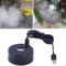 Mini fabricante de niebla, 5V USB Fountain Mister Foggers para interiores y exteriores, máquina de niebla de estanque pequeño, atomizador humidificador de aire, para estanque de fuente de agua (negro)
