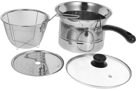 MAGICLULU Olla De Sopa Multifuncional De Acero Inoxidable Freidora Pequeña con Colador para Cocinar Guisos y Frituras para Cocina Familiar