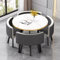 Modernes 5-teiliges runder Esstisch und Stühle, 80 cm Tisch mit 4 Stühlen, ideal für Wohnzimmer, Büro oder Küche, stilvolles Design