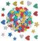 Teaaha 300 Stück Glitzernde Schaumstoff Aufkleber, Bunte Sterne Herz Sticker Kinder Moosgummi Glitzer Basteln Selbstklebende Sterne Herz Glitzer Sticker DIY Filz Aufkleber für Party Dekoration
