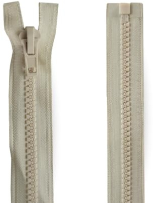 TENDAGGIMANIA Reißverschluss Zipper aus Nylon mit Doppelschieber- Reißverschluss Teilbar 10 MM - Reißverschluss 300CM- Farbe BEIGE - Anti KORROSION WASSERDICHT-Ideal für Außenbereich