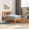 Myheimly Massivholzbett Kiefer Bettgestell Bett Holzbett Einzelbett Futonbett Bettrahmen Schlafzimmerbett Schlafzimmermöbel ohne Matratze Wachsbraun 100x200 Kiefernholz