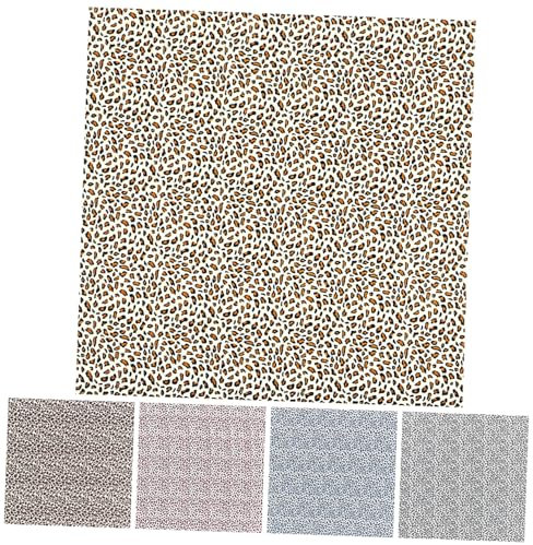 TEHAUX 5 Stücke Baumwollstoff Leopardenmuster Handwerk Nähen Patchwork Quilt Material 48x48cm