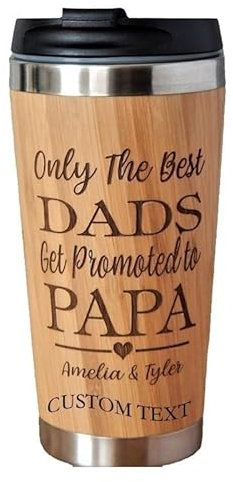 BedEuu Taza aislada creativa personalizada, taza de acero inoxidable con texto personalizado, tazas de concha de bambú para hombres, mujeres, amigos, esposa, marido