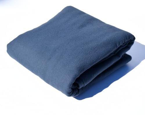 Stoff Flanell Virginia Tex, Meterware, Baumwollstoff 100%, große Breite 240cm, weicher Stoff Öko-Tex Standard 100 Unifarben zum Nähen (blue, 100 cm x 240 cm)