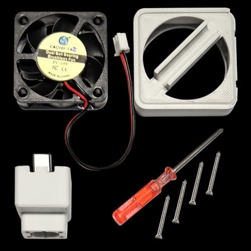 Smart Auto Start-Stop Extruder Dual Ball Bearing Brushless Fan DC 24V Upgrade for Bambu Lab A1/A1 Mini, 24V Heatsink Power Module, Non-Destructive Installation, 3D Printer Accessory Mod