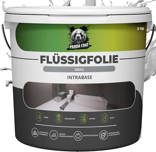 Pandacoat Flüssigfolie - Flüssigkunststoff für Nassbereiche im Innenraum und unter Fliesen - Dichtmasse Wasserdicht & Lösungsmittelfrei - Abdichtung für Wände und Böden (5 kg)