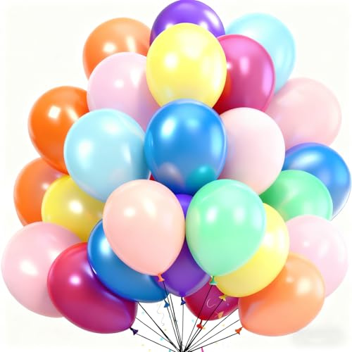 Gleemix 20 Stück Luftballons Bunt, 10 Zoll Bunte Luftballons Geburtstag, Bunte Luftballons Helium Geeignet, Regenbogen Luftballons, Helium Ballons Bunt für Geburtstags Karneval Hochzeit Valentinstag