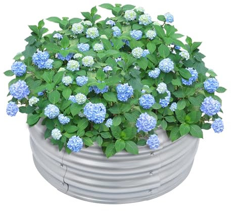 PurpleMinder Groß Metall Blumentopf, Rund Zinkwanne für Garten Blumenkübel, Pflanzkasten, Blumenkasten, Pflanzkübel, Pflanzgefäß Blechschüssel Garten Pflanzschale