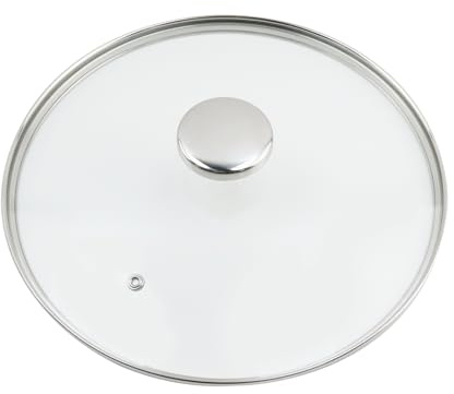 Wealrit 11.4 Inch Skillet Pan Lid Tempered Glass Universal Pot Lid with Stainless Steel Knob and Rim, Instant Pot Accessories for Frying Pans, Pressure Cooker; Steam Vented Cover, Dishwasher Safe