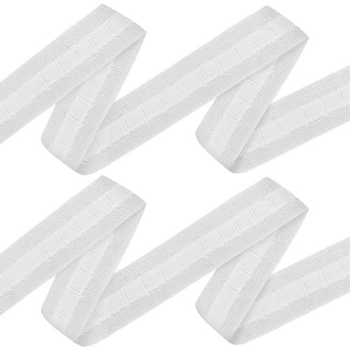LUCKNIGHT Gardinenband zum Aufnähen, 30 m × 2,5 cm Kräuselband Gardinen | Kräuselband zum Aufbügeln, Weiß Vorhangband Universelle, Geeignet für Fenster und Türvorhänge sowie Schlafzimmerdekoration