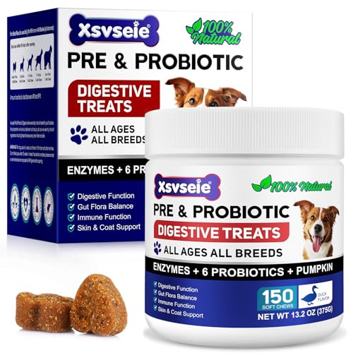 Probiotics for Dogs, Dog Probiotics for Gut Health, Dog Probiotic Supplements, dog probiotics and Digestive Enzymes with Prebiotics, Digestive Support & Itchy Skin Relief,Allergies,Reduce Diarrhea,Gas