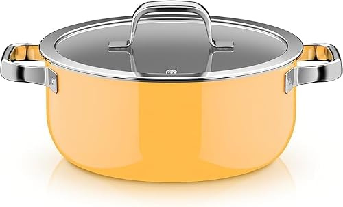 WMF Fusiontec Mineral Pro, Bratentopf, Deckel, 24 cm, langlebiges, kratzfestes Material, Topf Induktion, für alle Herdarten geeignet, Made in Germany, Mango Yellow, 0519025290