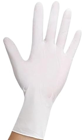 PBHOVIITG 10–100 Stück weiße Einweghandschuhe aus Nitril, latexfrei, gepudert, for den Haushalt for Kochen, lebensmittelecht, Reinigungsarbeitshandschuhe(White 50PCS,XL)