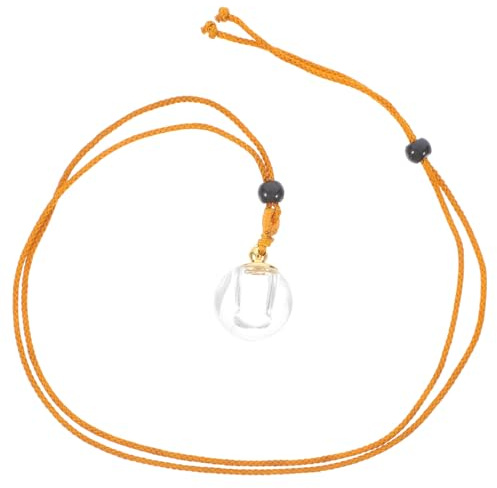 Holibanna Collier Pendentif Bouteille Parfum Verre Creuse Étanche Petit Flacon Voyage Transparent pour Huiles Essentielles Femme