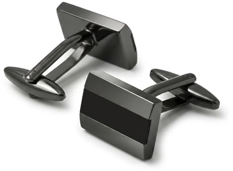 Ein Paar Manschettenknöpfe für Herren,Manschettenknöpfe aus Kohlefaser,Klassisch Schwarz Streifen Cufflinks,Cufflinks für Festival Geburtstag Weihnachten Geschenk Tanzparty