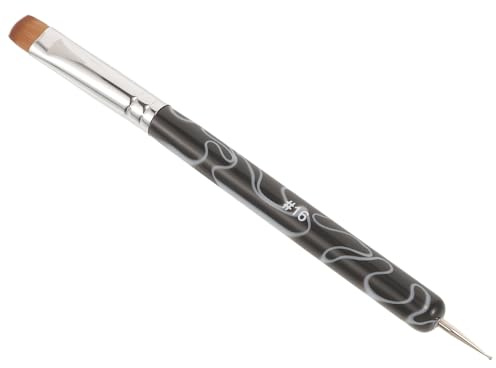 Homoyoyo Stylo à Ongles Double Embout Noir N°16 Pinceau à Vernis pour Nail Art Stylo à Strass pour Ongles Brosse à Manucure Polyvalente pour Usage Professionnel et Maison
