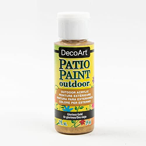 DecoArt - Acílico para exteriores, pintura acrílica, dorado glorioso, 59 ml