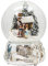 XXL Schneekugel Weihnachtssinger auf Sockel Silber Landschaft mit Spieluhr 140mm hoch Musik-Spieluhr Weihnachtsmelodie 20094