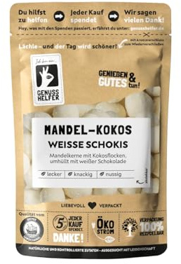 Bremer Gewürzhandel Weiße Mandel Kokos Schokis, weiße Mandeln mit Kokosflocken in weißer Schokolade, 150g
